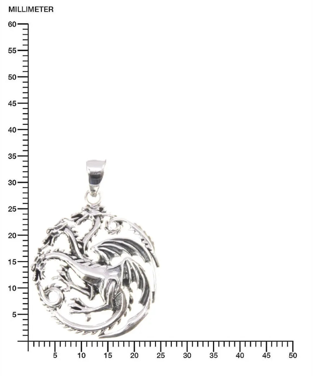 Dreiköpfiger Drache Silber Anhänger Hydra Silberschmuck