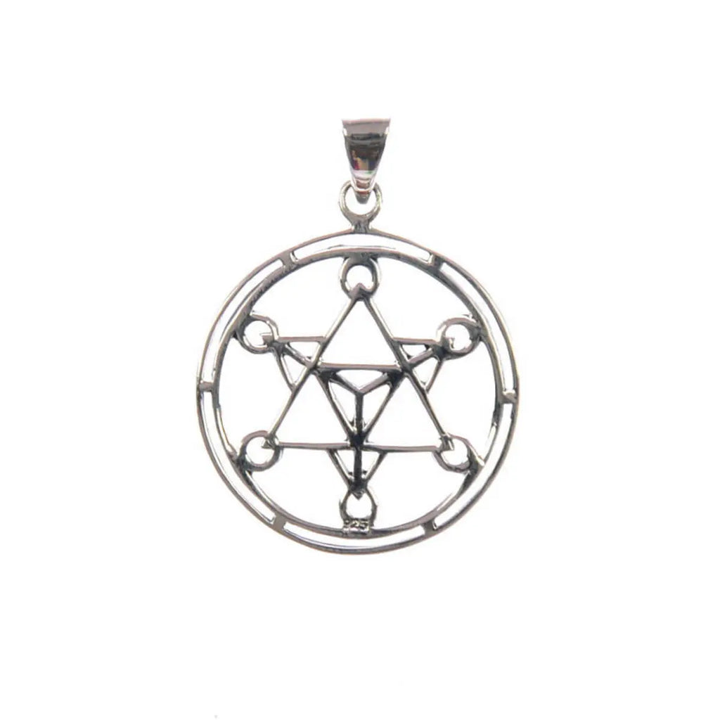Metatrons Würfel 925 Silber Kettenanhänger Geometrischer Schmuck