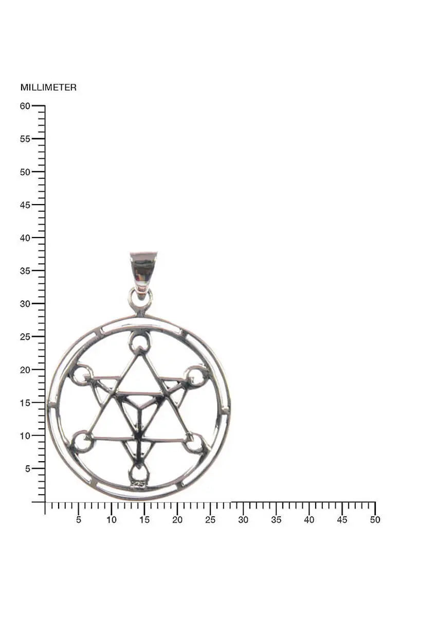 Metatrons Würfel 925 Silber Kettenanhänger Geometrischer Schmuck