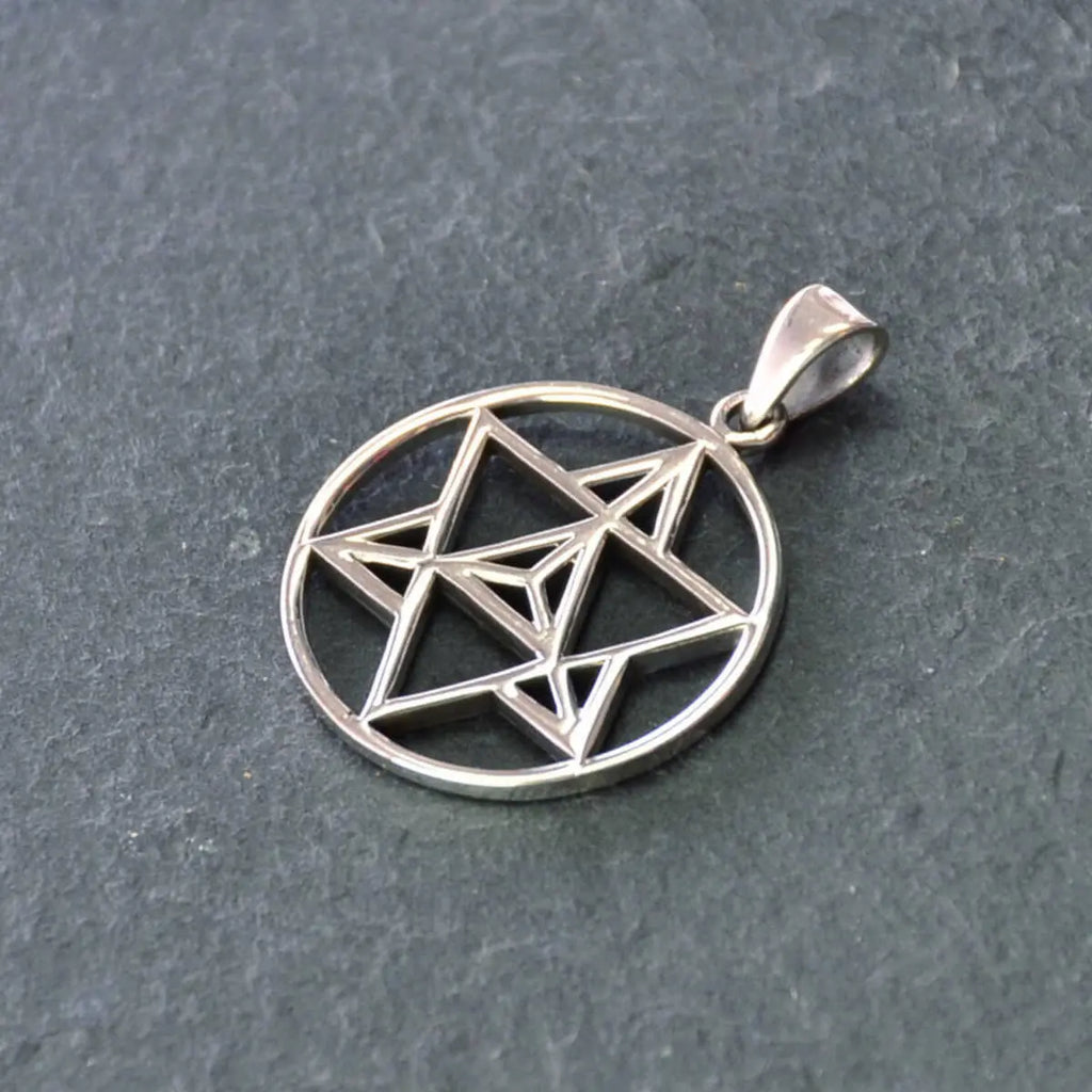 Metatrons Würfel 925 Silber Kettenanhänger Geometrischer Schmuck