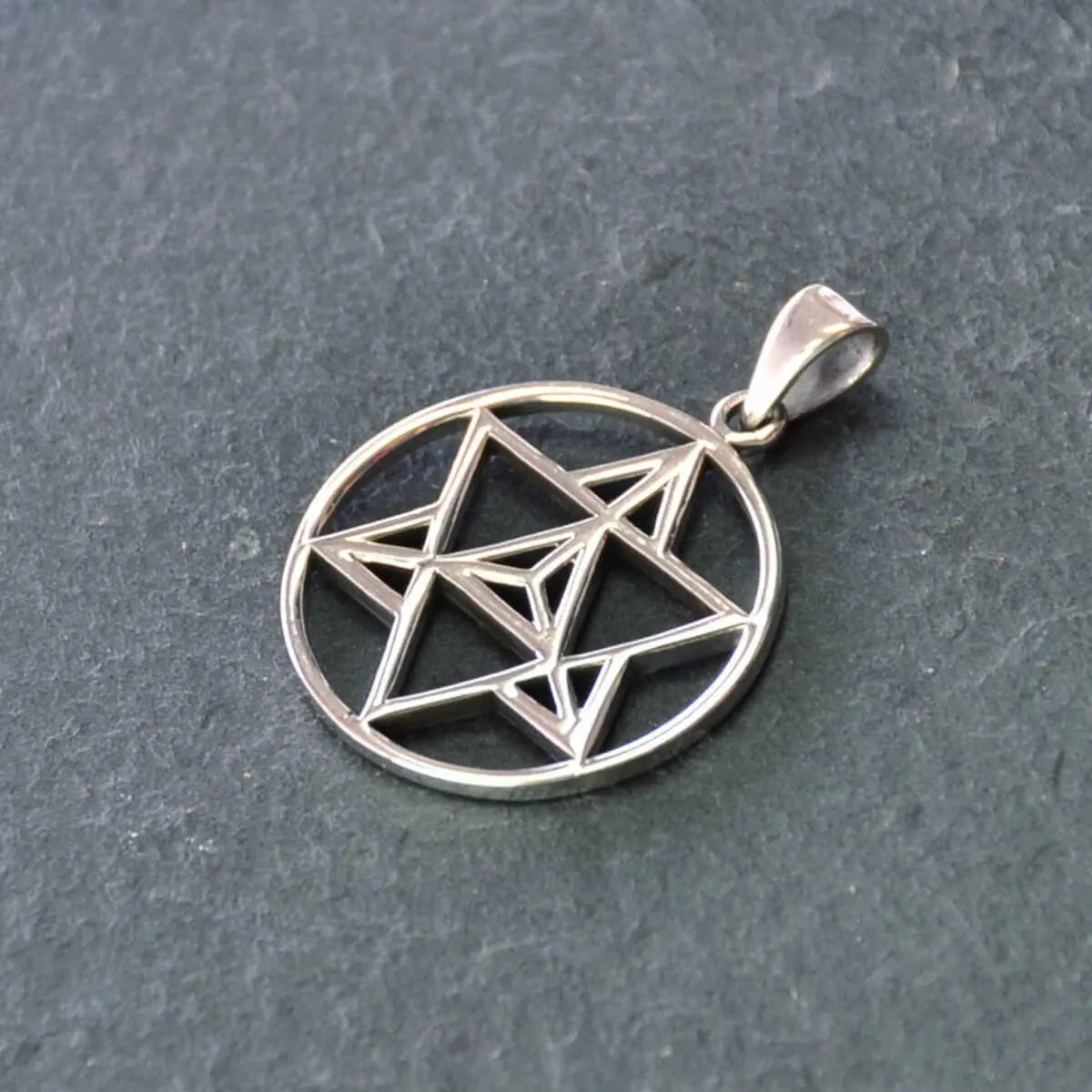 Metatrons Würfel 925 Silber Kettenanhänger Geometrischer Schmuck