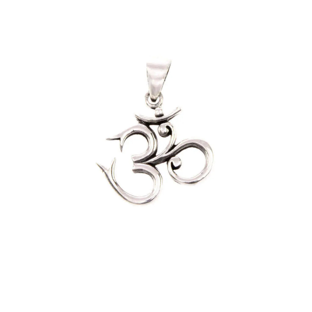 Om Silber Anhänger klares Design Goa Silberschmuck