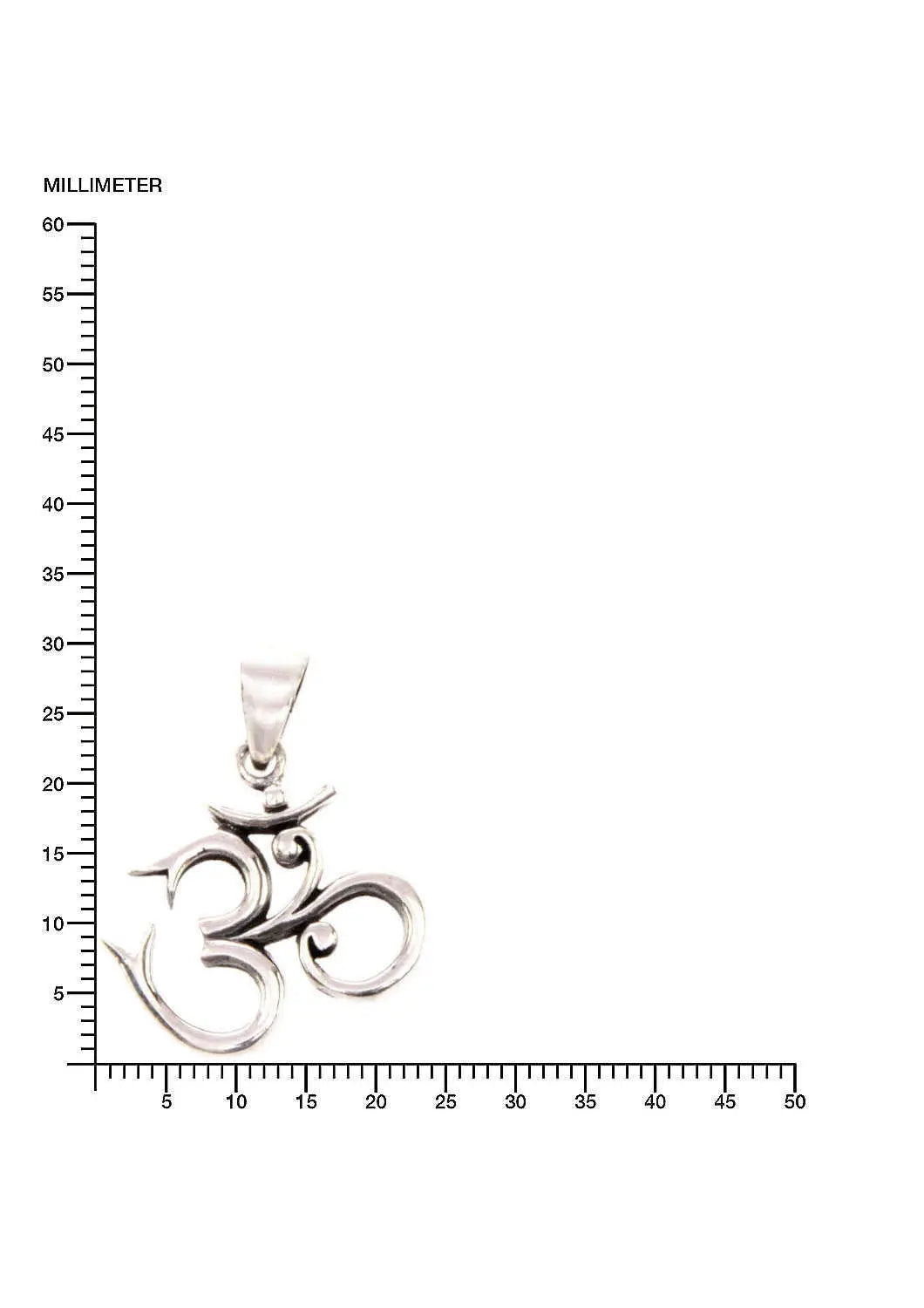 Om Silber Anhänger klares Design Goa Silberschmuck