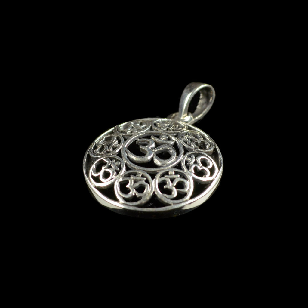 Om Anhänger viele kleine Symbole 925 Silber