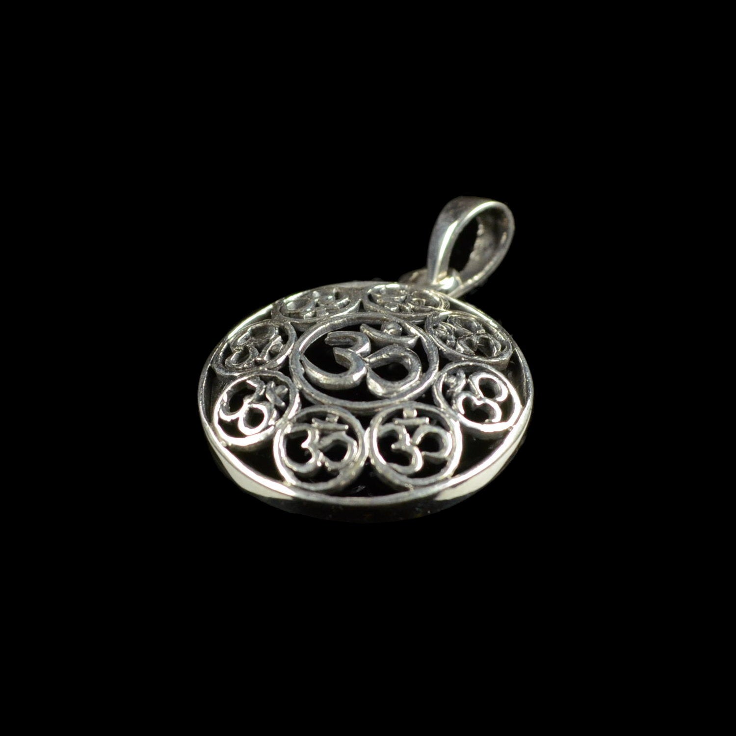 Om Anhänger viele kleine Symbole 925 Silber