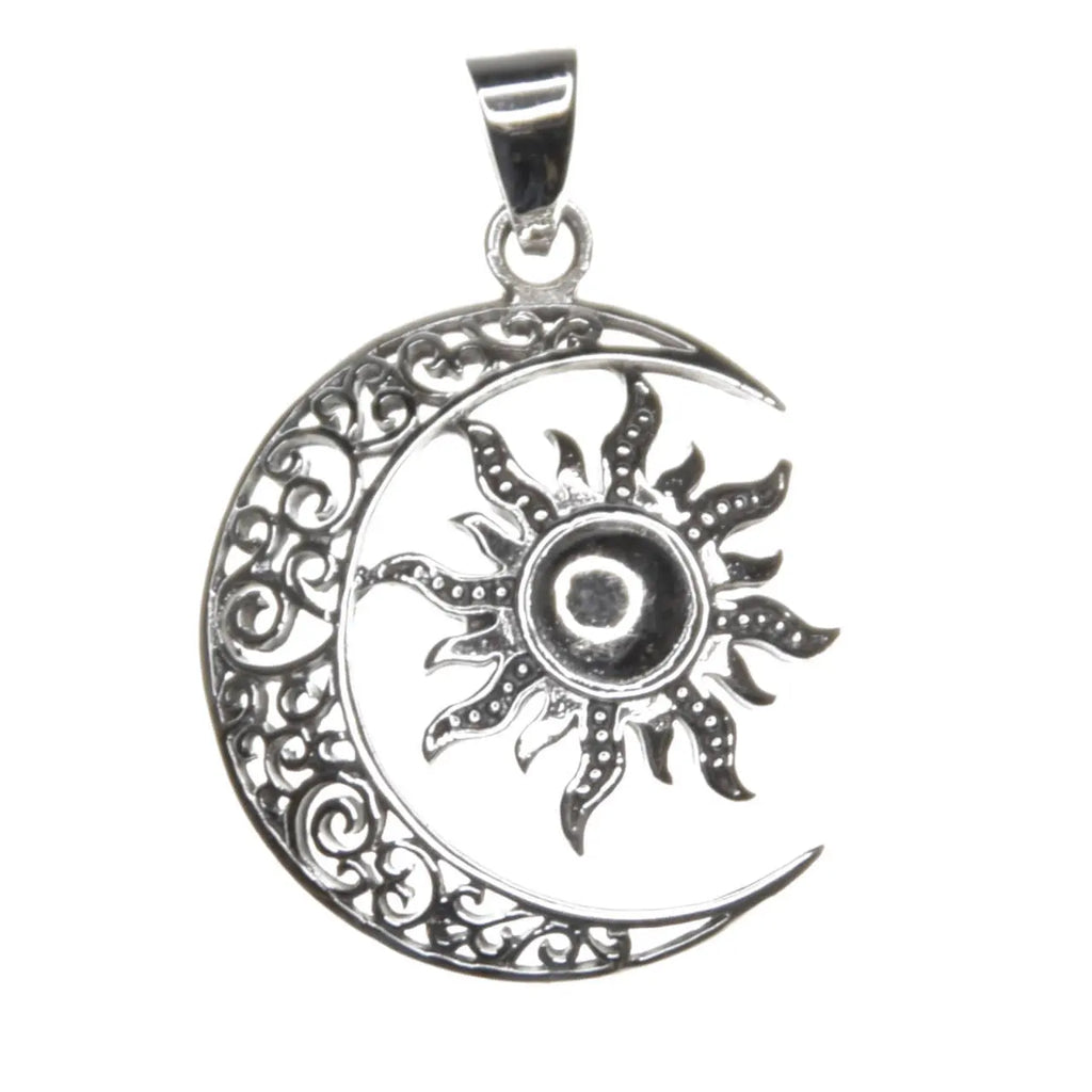 Sonne & Mond Silberanhänger ⭐ Tribal Schmuck Harmonie