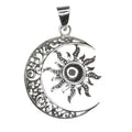 Sonne & Mond Silberanhänger ⭐ Tribal Schmuck Harmonie