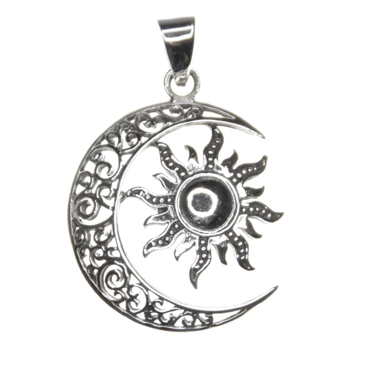 Sonne & Mond Silberanhänger ⭐ Tribal Schmuck Harmonie