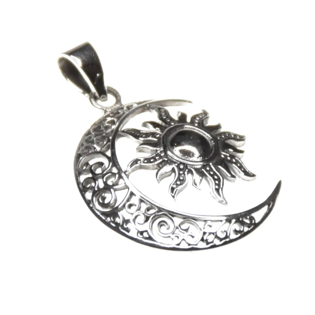 Sonne & Mond Silberanhänger ⭐ Tribal Schmuck Harmonie
