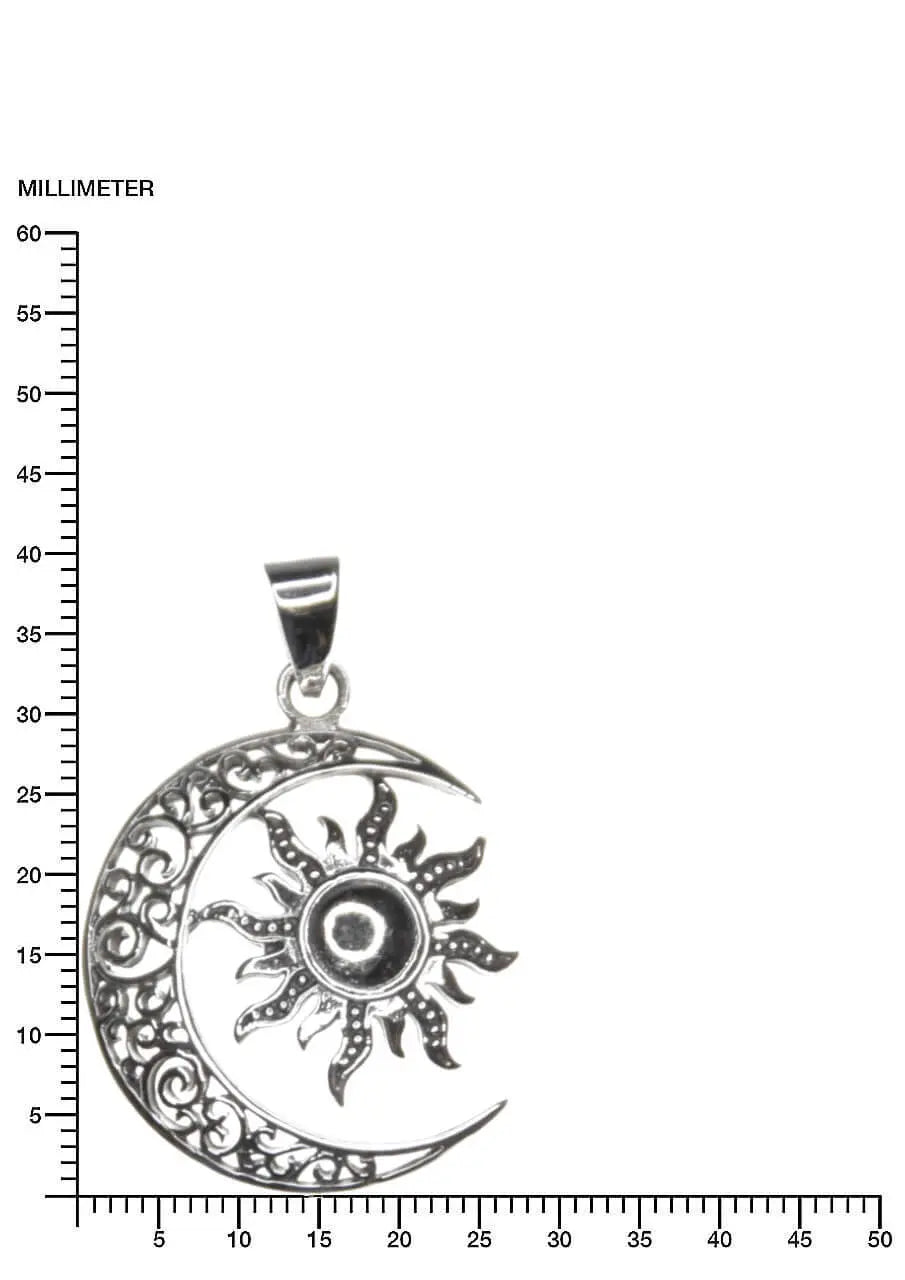 Sonne & Mond Silberanhänger ⭐ Tribal Schmuck Harmonie
