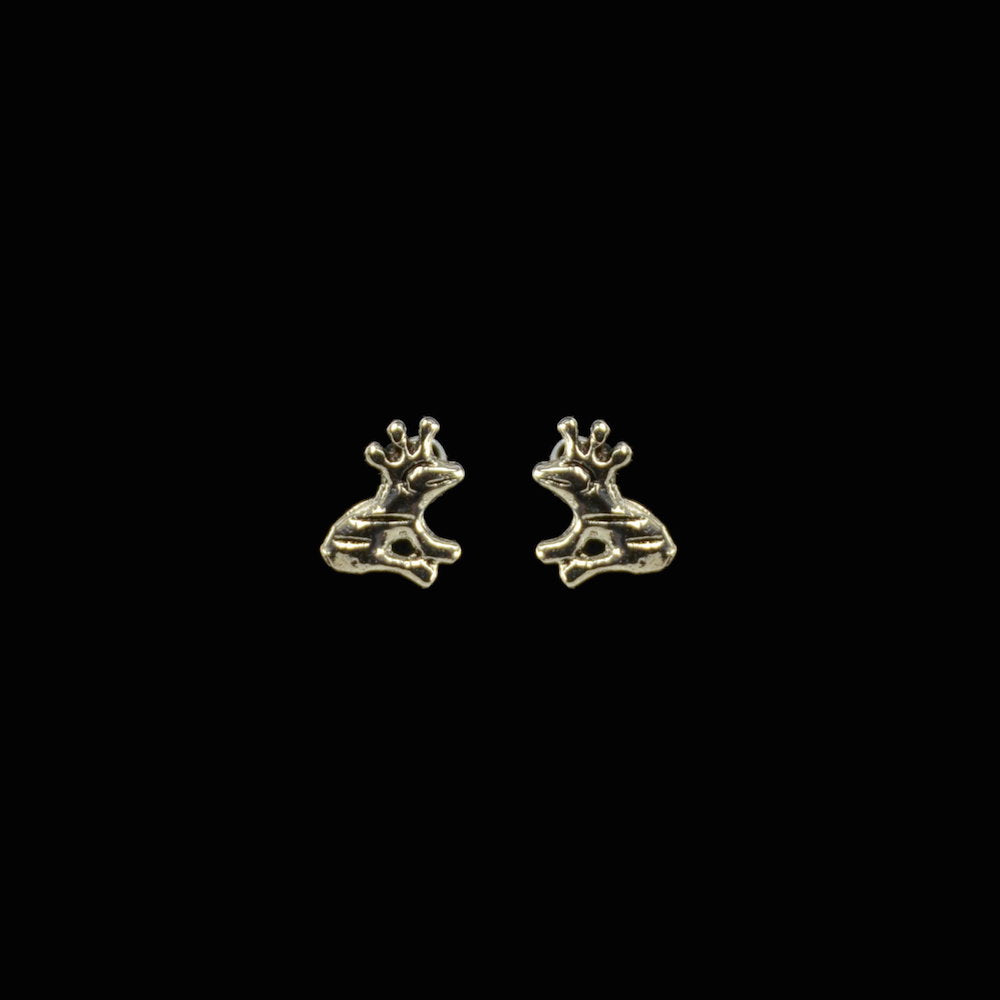 Frosch-König Silberohrstecker Paar