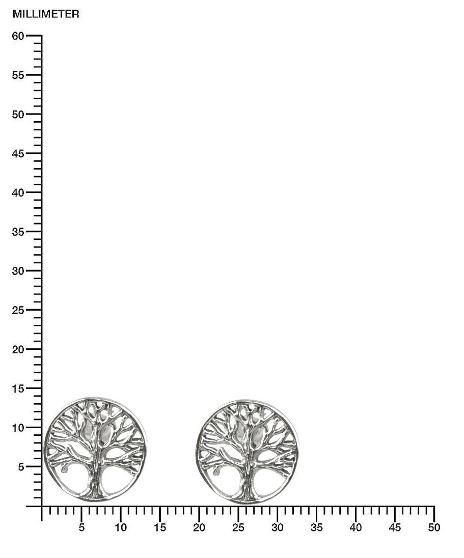 Baum Silber-Ohrstecker