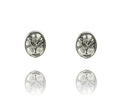 Baum Ohrstecker Oval Silber SCHMUCK
