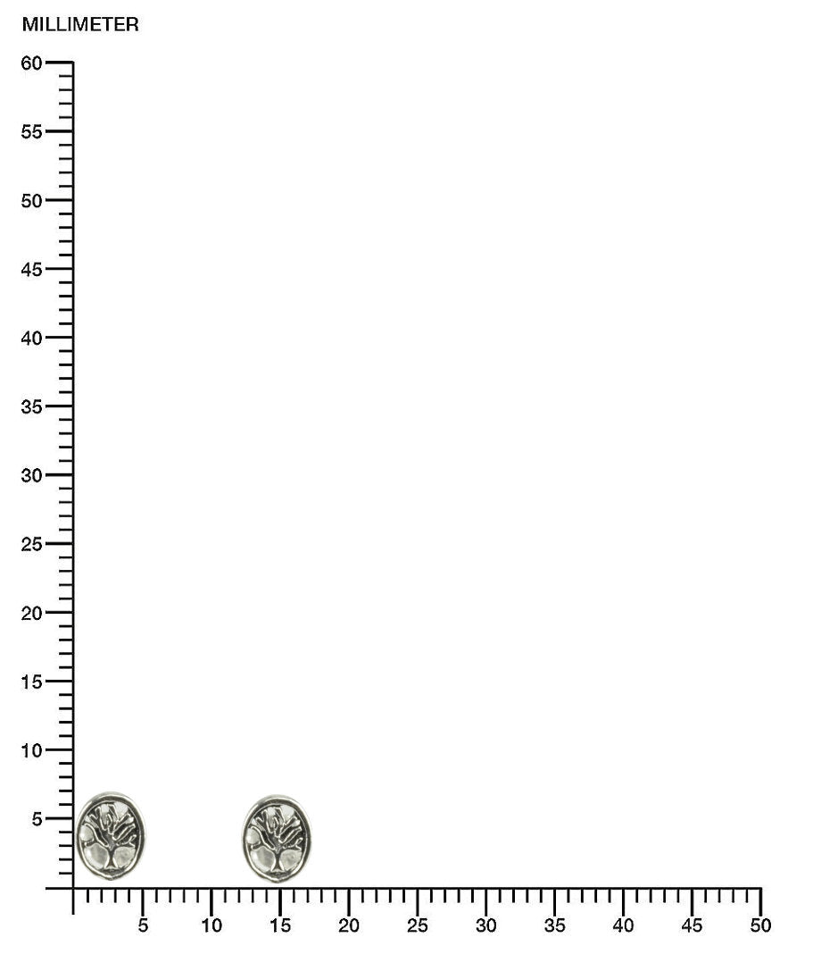 Baum Ohrstecker Oval Silber SCHMUCK
