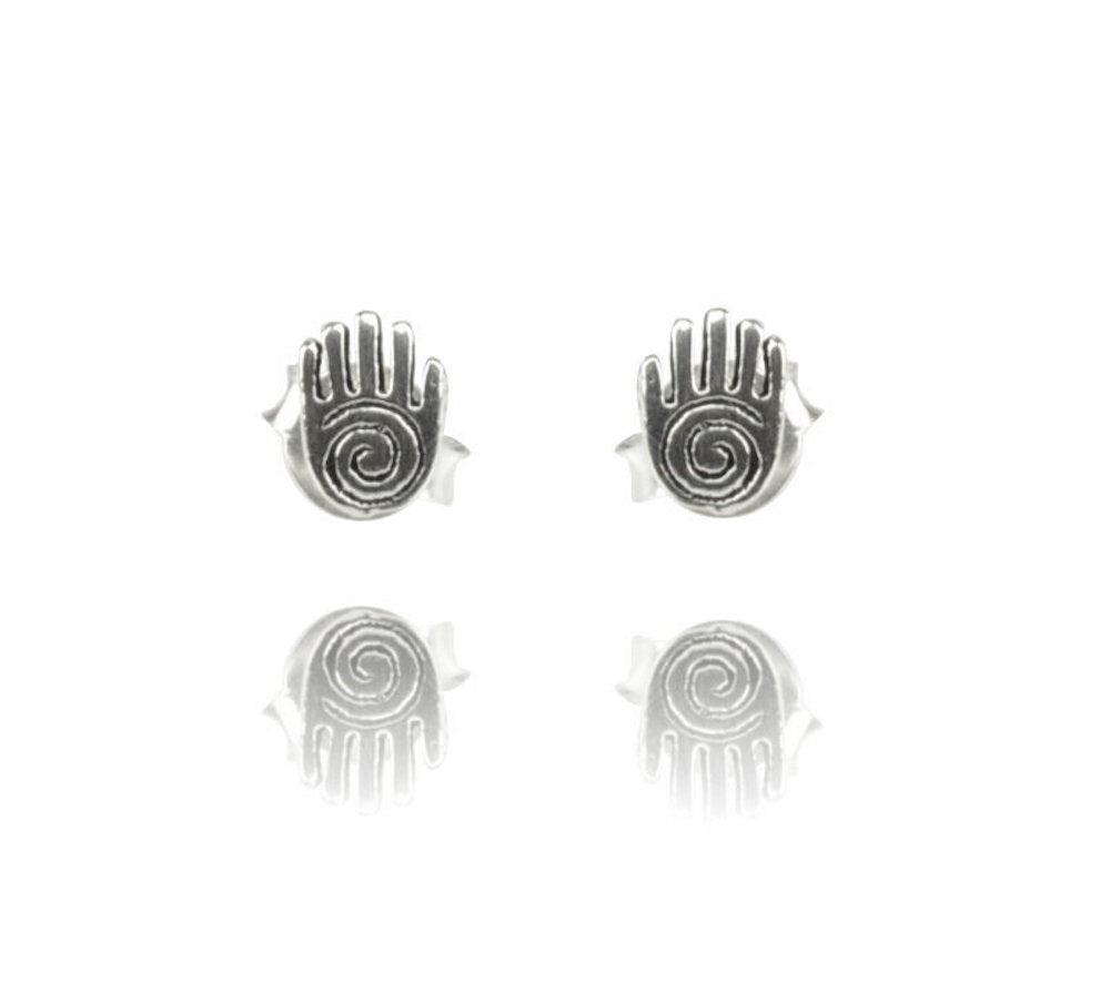 Hand Spirale Silberohrstecker SCHMUCK