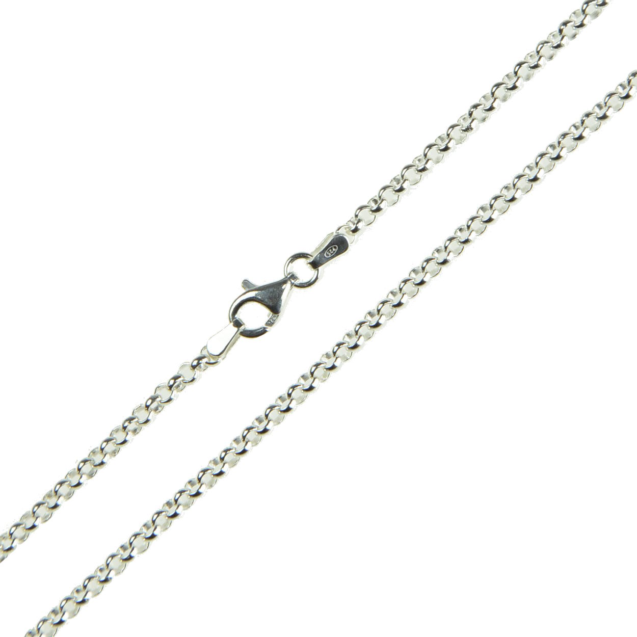 Silberkette runde Glieder 1,8 mm – 925 Silber Erbskette klassisch