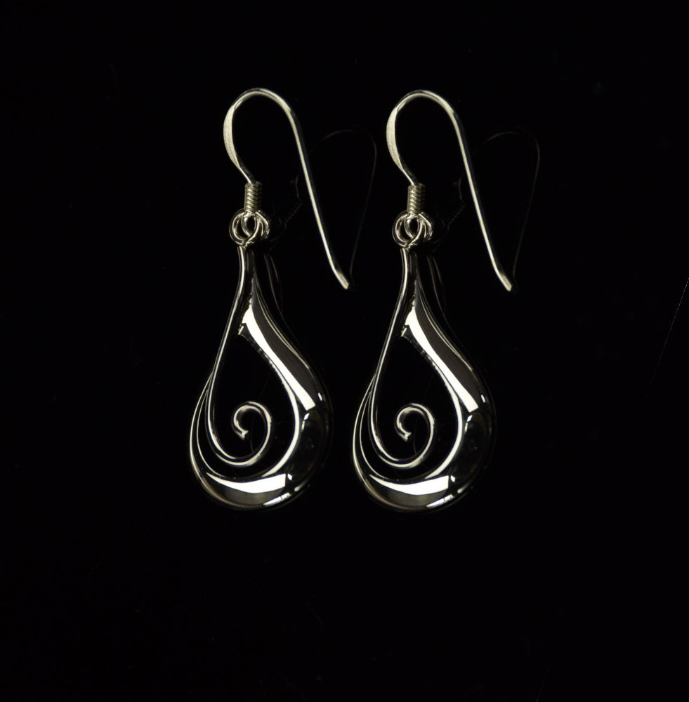 Tropfen Spirale Silberohrringe Silberschmuck