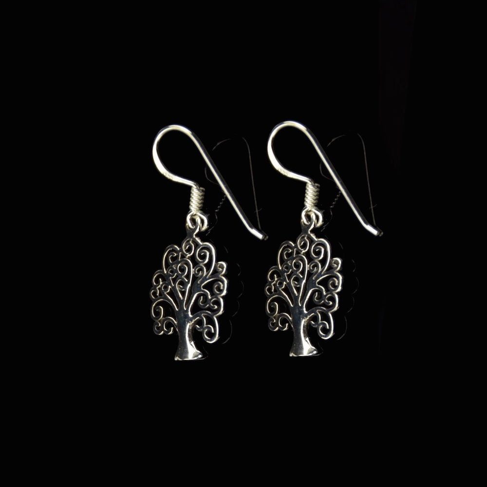 Baum Silber-Ohrringe Silberschmuck