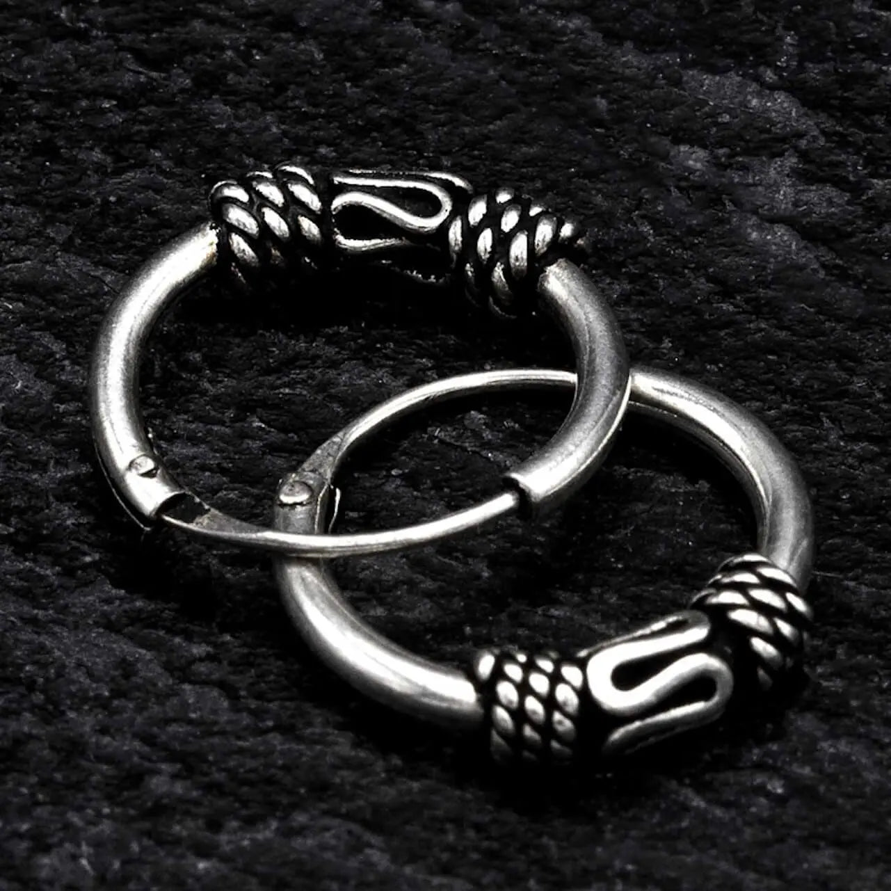 Kleine Bali-Creolen Silber "Bomer" Echtsilber Ohrring Ohrschmuck