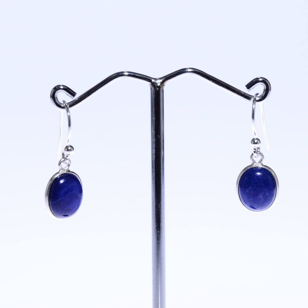 Lapislazuli Silberohrringe Oval Edelsteinohring Echtsilberohring