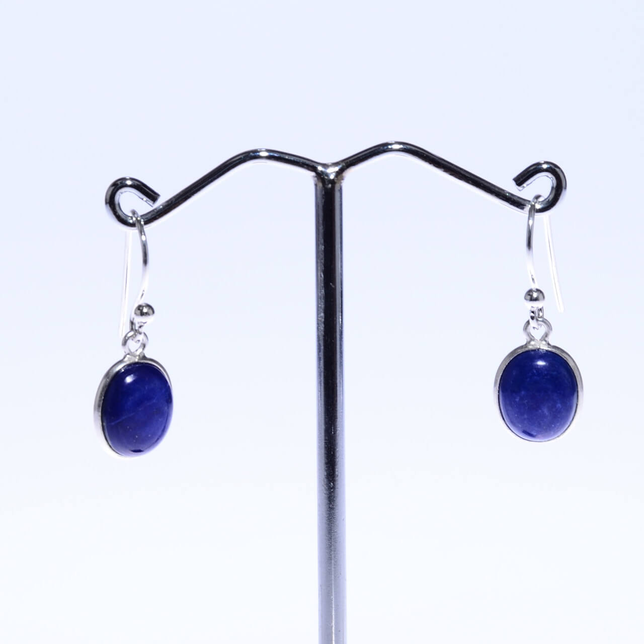 Lapislazuli Silberohrringe Oval Edelsteinohring Echtsilberohring