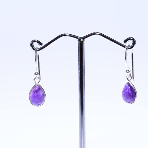 Amethyst Silberohrringe Tropfen Edelsteinohring Echtsilberohring