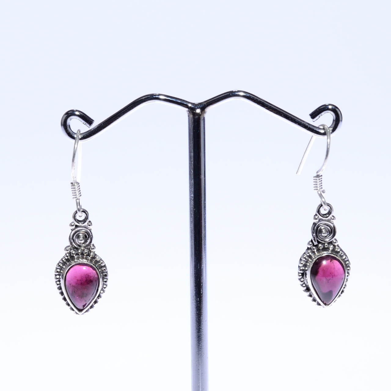 Granat Silberohrringe Antik-Stil Edelsteinohring Echtsilberohring