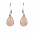 Rosenquarz Ohrhänger Tropfen 925-Silber Elegante Cabochons in Echtsilber