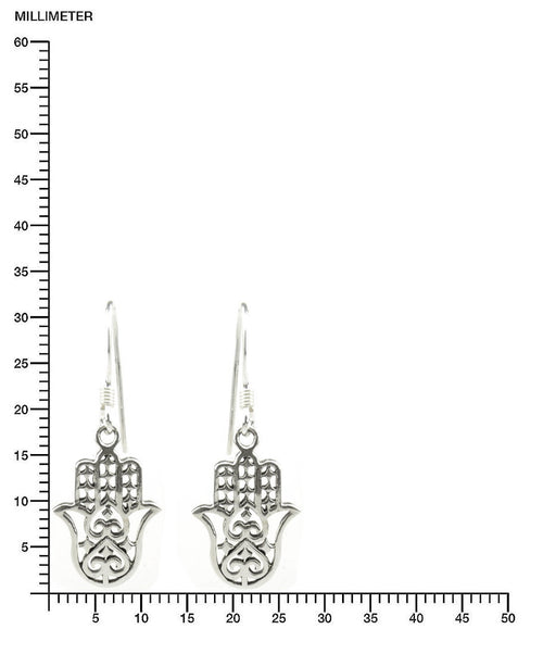925 Silber Hand der Fatima Ohrringe