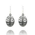 Ovale Baum Silberohrringe Silberschmuck