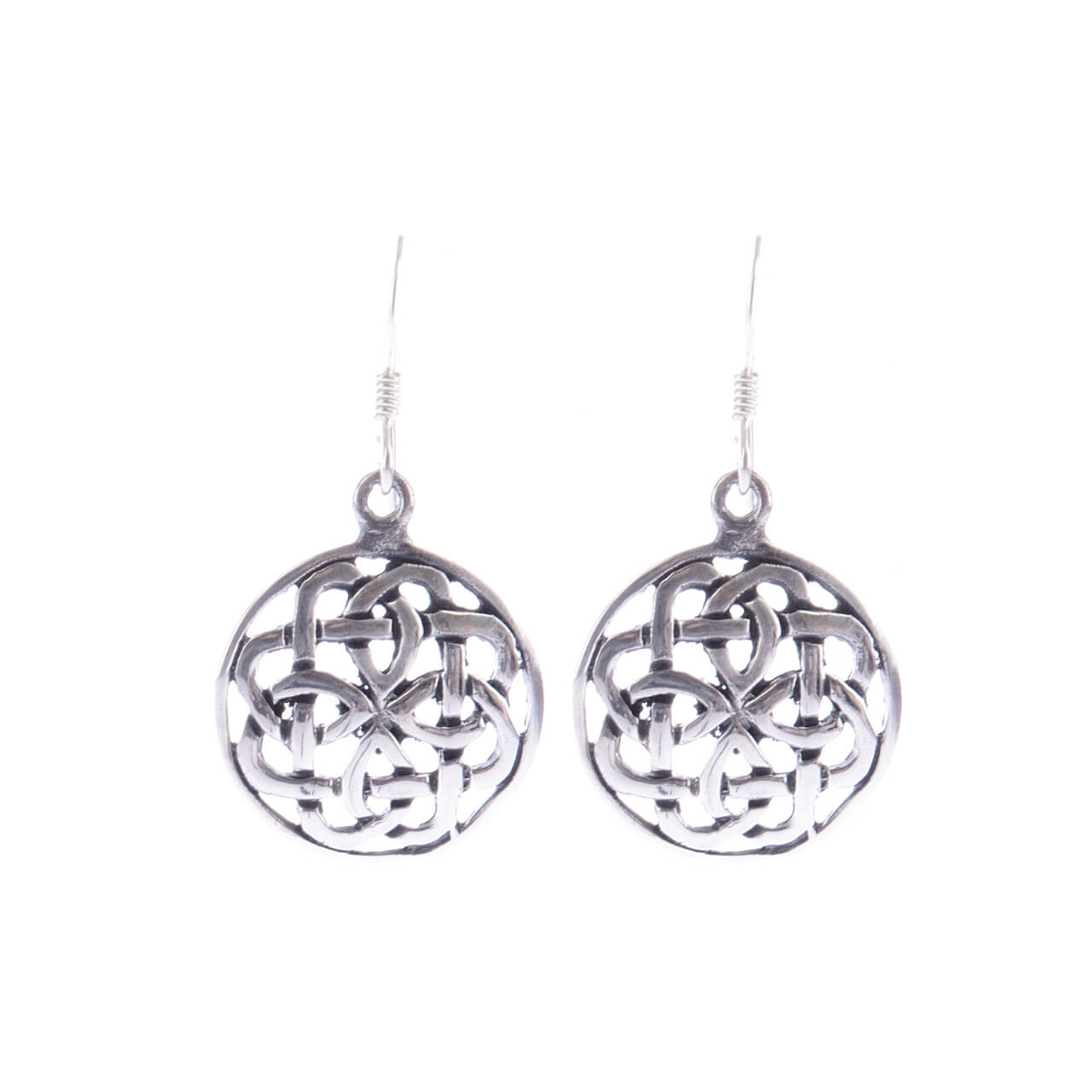 Keltisches Knotenmuster rund Silberohrringe Silberschmuck