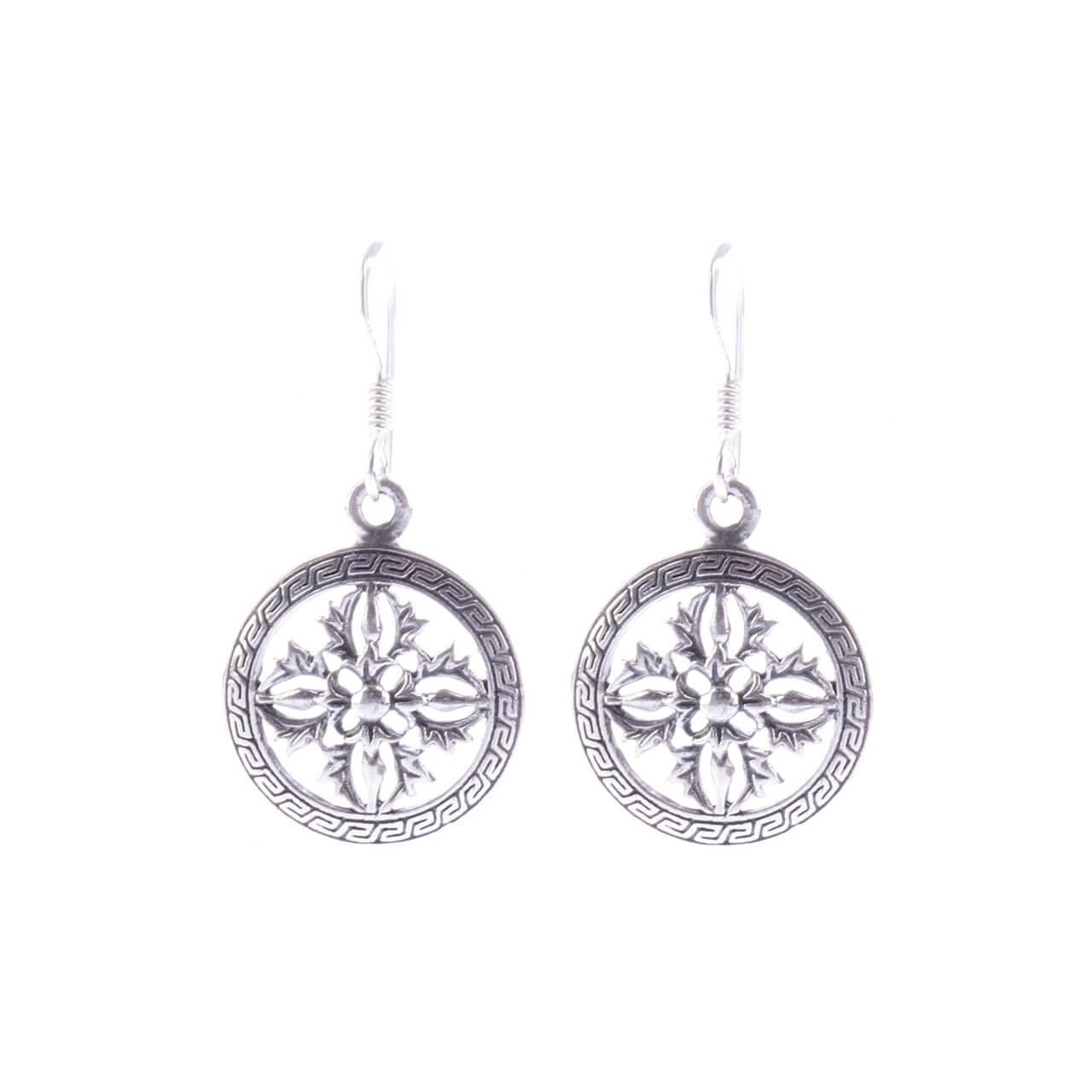 Doppel Dorje Silberohrringe Silberschmuck Buddhismus