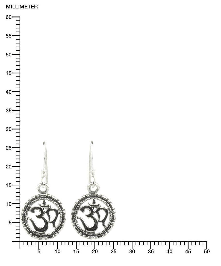 Om-Symbol Silberohrringe