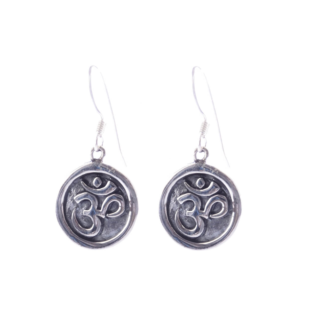 Paar Om Silber Ohrringe Goa Silberschmuck