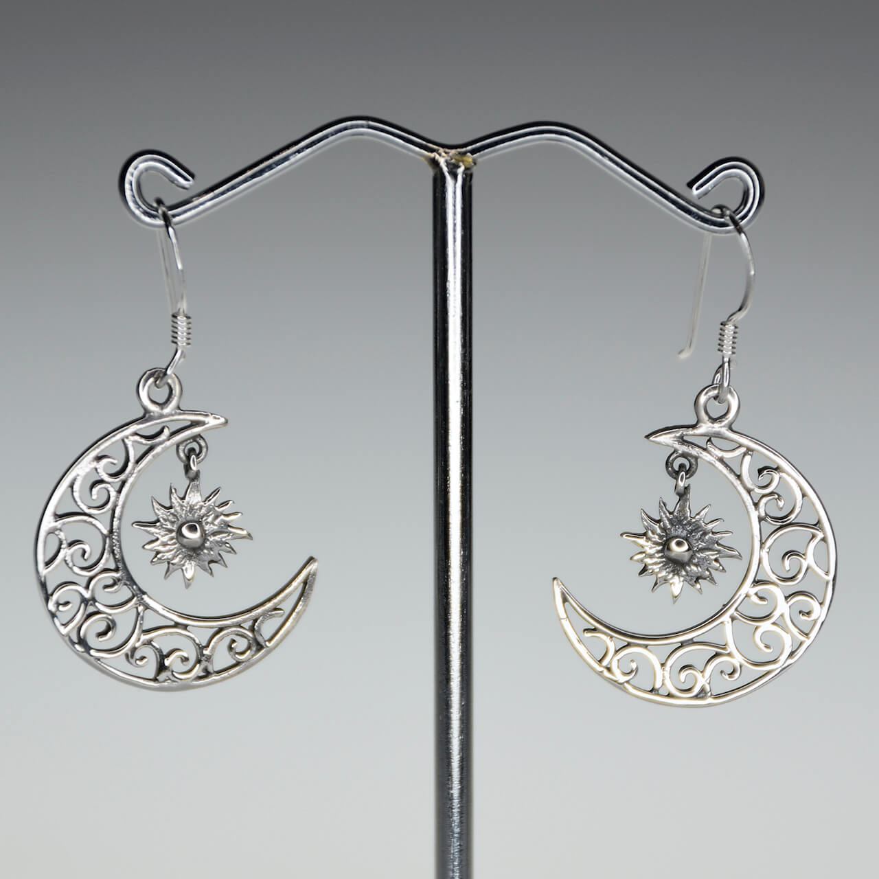 Sonne Mond Ohrhänger Silberschmuck Ohrringe