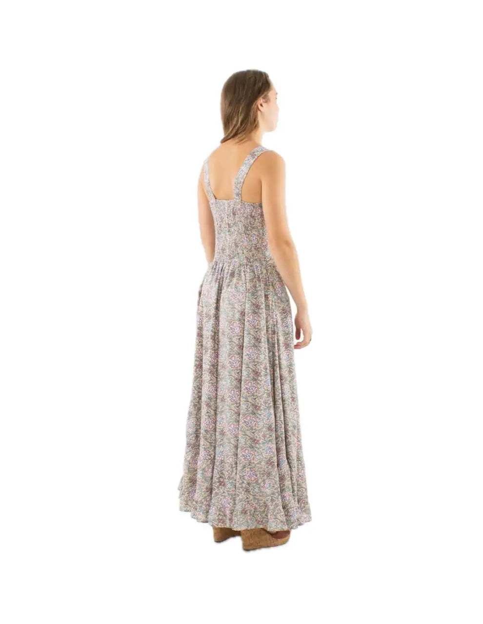 Coline Baumwoll Sommer-Kleid knöchellang Blumemuster
