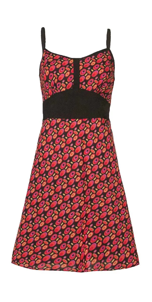 Coline Sommerkleid Retromuster Spaghettiträger