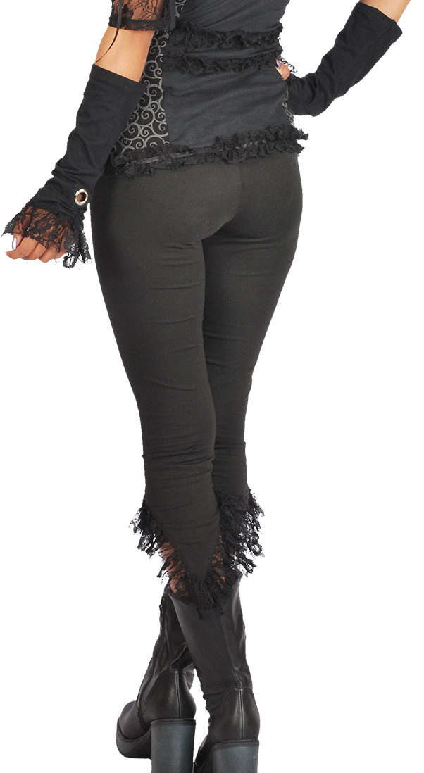 Anki design Schwarze Leggings Rüschen Spitze
