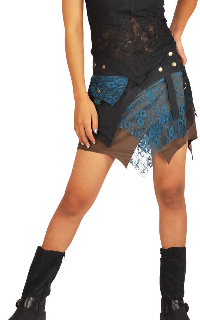 ANKI Zipfel Wickelrock mit Spitze – Boho-Style für Festival & Alltag