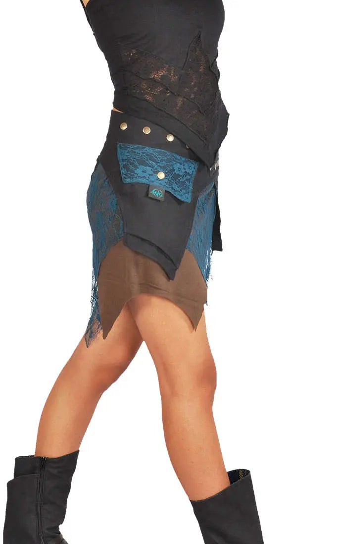 ANKI Zipfel Wickelrock mit Spitze – Boho-Style für Festival & Alltag