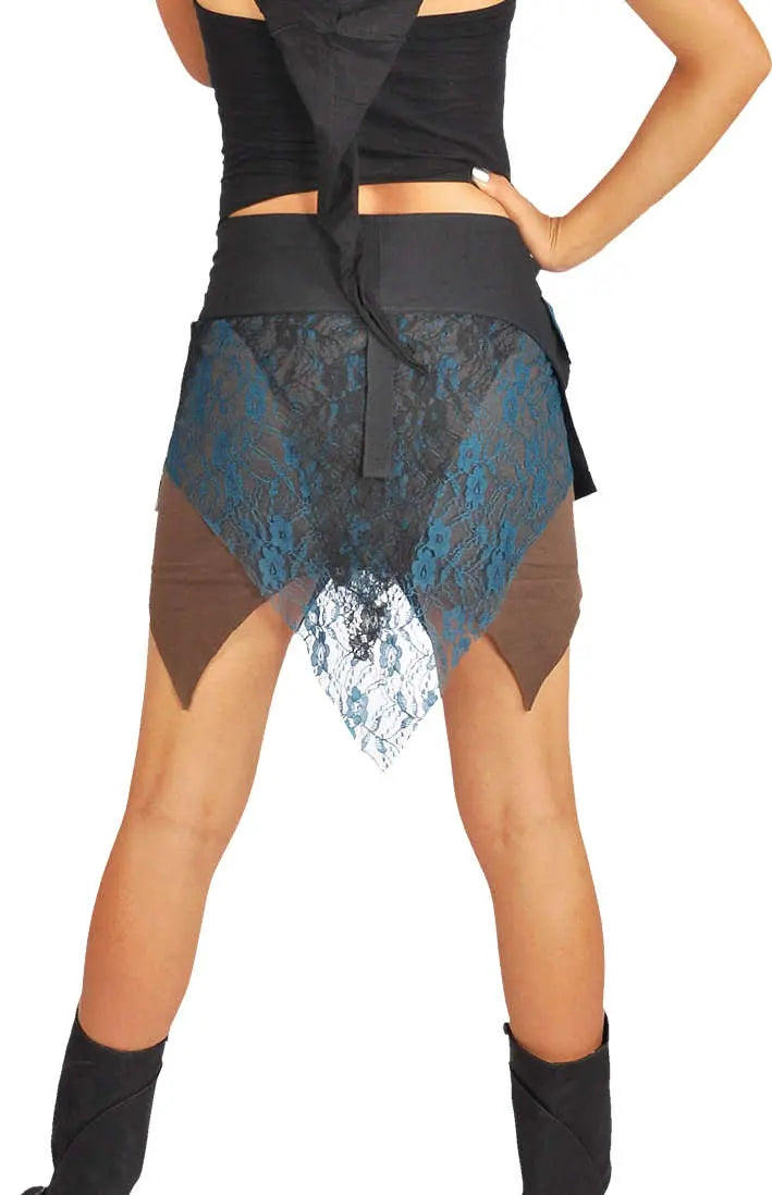 ANKI Zipfel Wickelrock mit Spitze – Boho-Style für Festival & Alltag