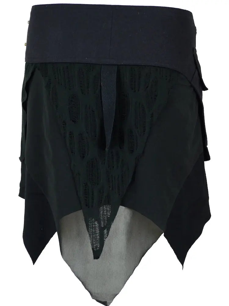 ANKI Zipfel Wickelrock mit Spitze – Boho-Style für Festival & Alltag