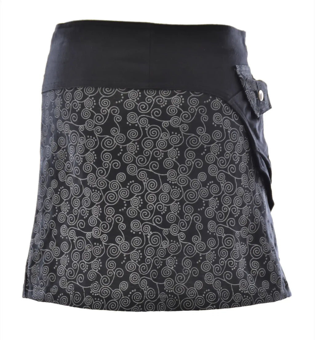Anki Design Wickelrock Atusha Mini – Verstellbarer Minirock mit Taschen