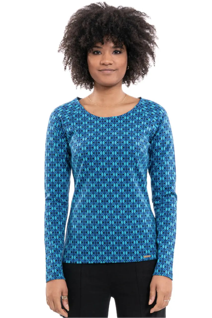 Chapati tailliertes Jaquard Longshirt Pia Herbst Longsleeve