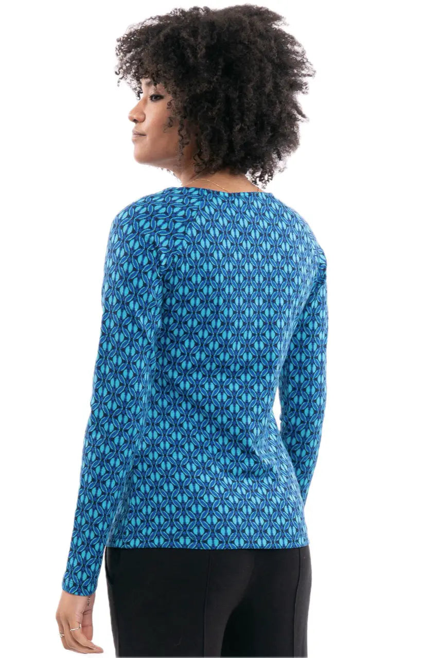 Chapati tailliertes Jaquard Longshirt Pia Herbst Longsleeve