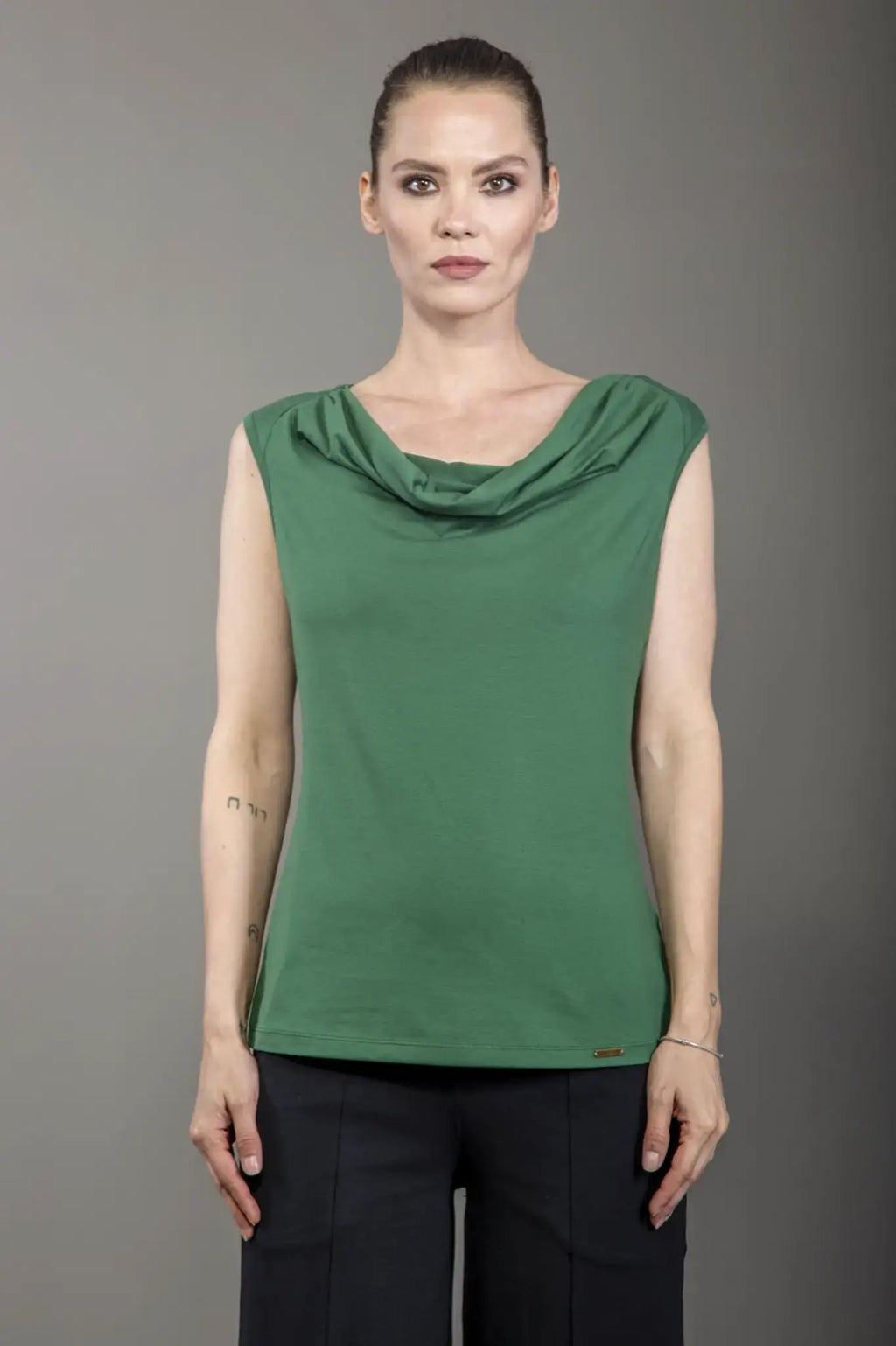 Chapati Jerseytop mit Wasserfallkragen – Bio & elegant GOTS-zertifiziert