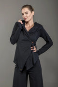 Chapati Wickel-Cardigan mit Spitze – Bio-Jersey, romantisch & elegant