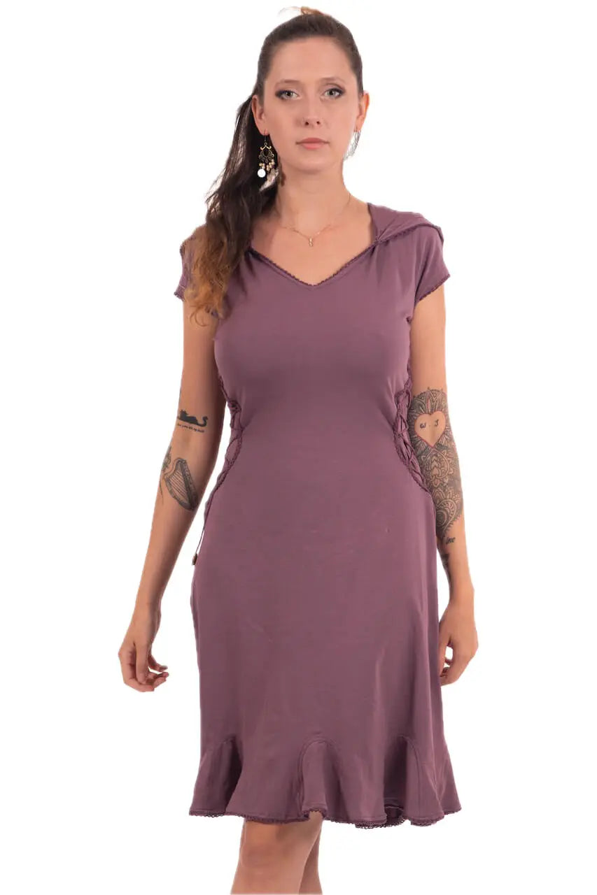 Chapati design Kleid mit spitzer Zipfelkapuze Elfen Goa Kleid