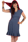 Chapati design Retro Kleid spitze Zipfelkapuze Elfen Goa Kleid