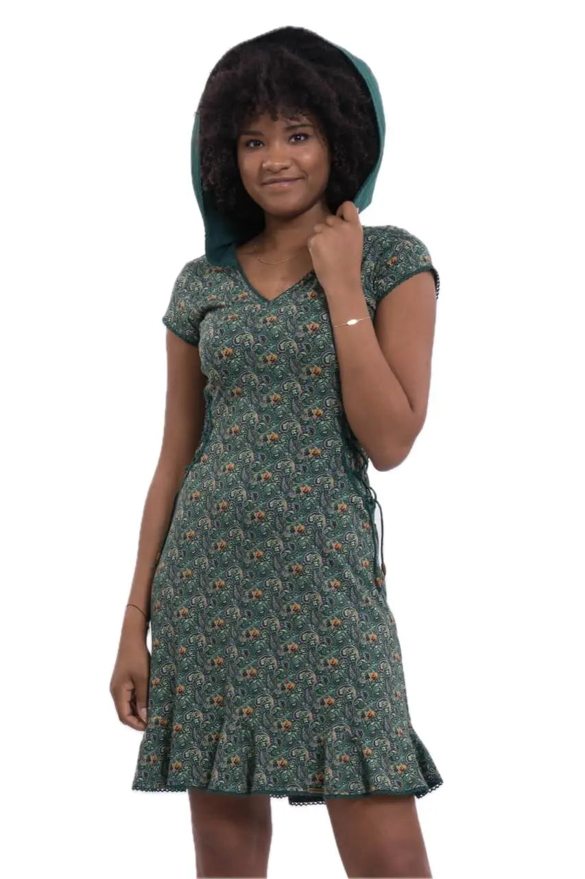 Chapati design Kleid mit spitzer Zipfelkapuze Daggy Elfen Goa Kleid